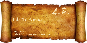 Léh Panna névjegykártya